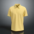 Yellow Polo Shirt With Short Sleeves Classic Collar And Plain Design