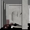 Sleek Modern Spiral Staircase With Curved Concrete Design In Minimalist Interior Space