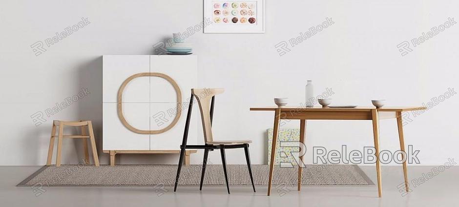 Dining table and chair combination model