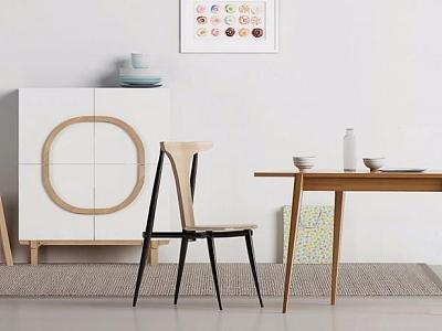 Dining table and chair combination model