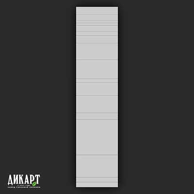 Minimalist Black And White Wall Design With Vertical White Stripe And Horizontal Lines 3d model
