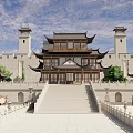 Ancient Architecture Complex Featuring Traditional Layout Water Channels And Historic Courtyards