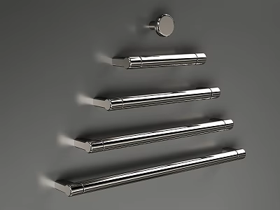 Modern Stainless Steel Cabinet Handles With Sleek Design And Multiple Lengths 3d model