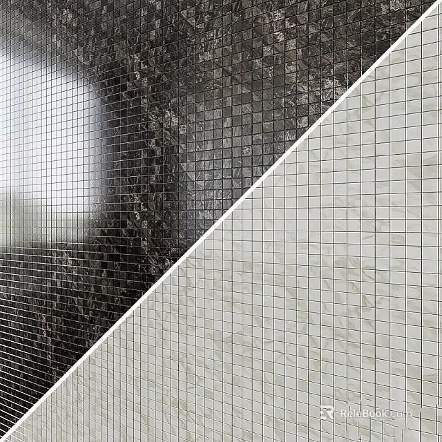 Modern Black And White Mosaic Tiles For Wall Decoration Design 3d model 