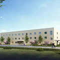 Modern Industrial Factory Complex With Multiple Buildings Greenery Parking And Access Road