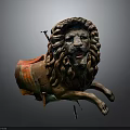 Artistic Bronze Lion Sculpture With Running Posture Intricate Mane And Decorative Elements