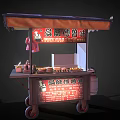 Mobile Commercial Food Cart Equipment With Canopy Cooking Appliances And Wheels