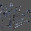 Industrial LOFT machinery parts robot components science fiction component module sketch 3d model