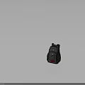 Black Backpack With Red Accent Design Multiple Pockets Zipper Closure Fashionable Casual Wear Accessory