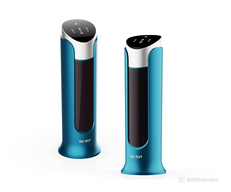 BEEM Blue Electric Heaters Stylish Vertical Design For Home Heating Use 3d model 