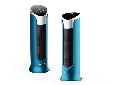 BEEM Blue Electric Heaters Stylish Vertical Design For Home Heating Use 3d model