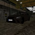 Lexus Sedan Parked In Industrial Warehouse With Brick Walls And Metal Ceilings