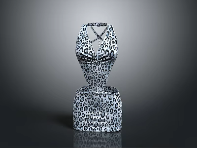 Unique Black White Leopard Print Household Item With Distorted Structure Hollow Top Abstract Art Design 3d model