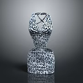 Unique Black White Leopard Print Household Item With Distorted Structure Hollow Top Abstract Art Design