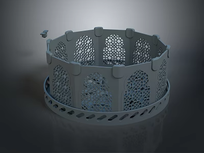 Animal Themed 3D Decorative Ring With Intricate Hollow Patterns And Circular Design 3d model