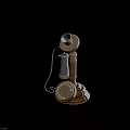 Vintage Telephone With Rotary Dial Handset Antique Brass Base And Retro Design