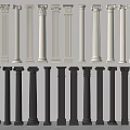 European style column Roman column Gypsum column carving style 3d model