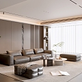 Modern Italian Living Room Light Luxury Sofa Coffee Table Combination 3d model