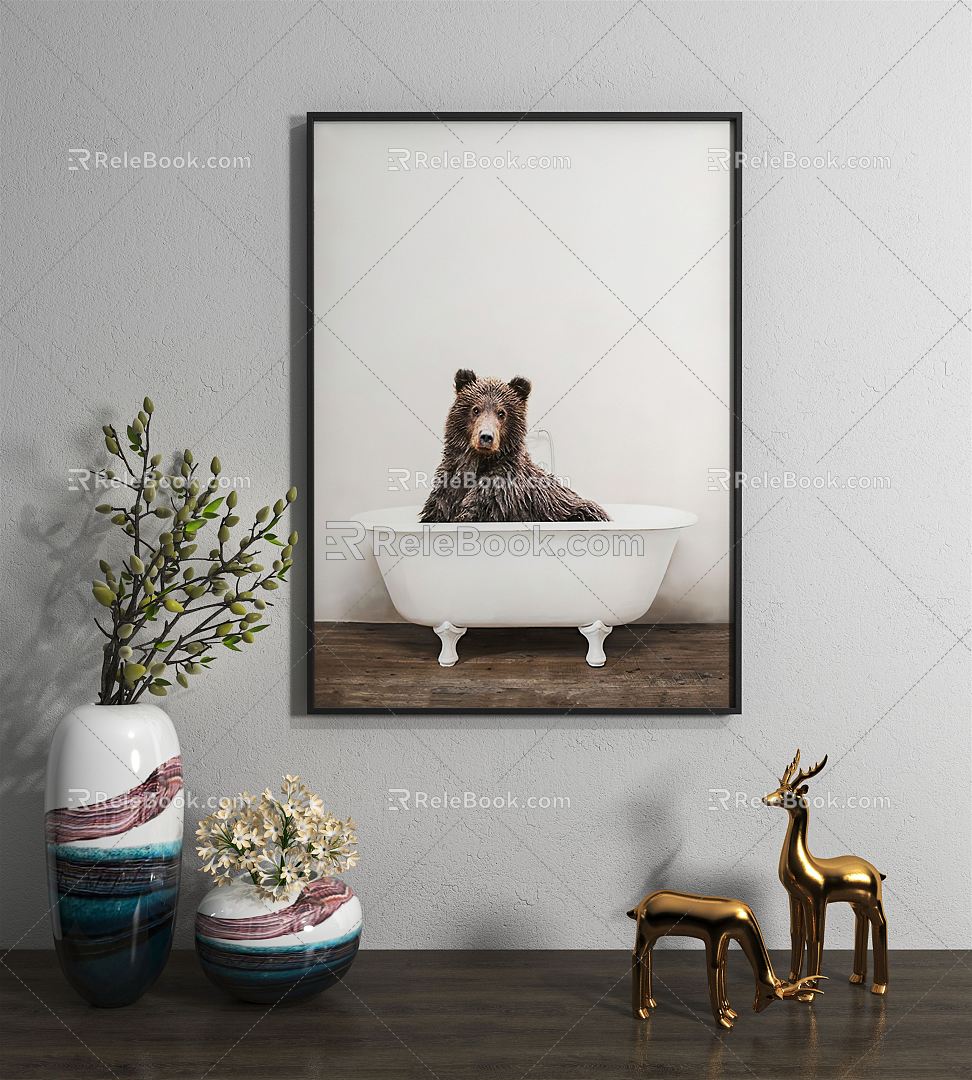 Modern Animal Painting Animal Decorative Painting 3d model