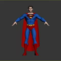 Superman Iconic Game Movie Character With Blue Suit Red Cape And Yellow Emblem