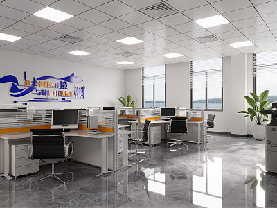 modern public office area office 3d model