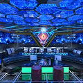 Stylish KTV Interior Design With Modern LED Lights Seating Area And Bar Counter