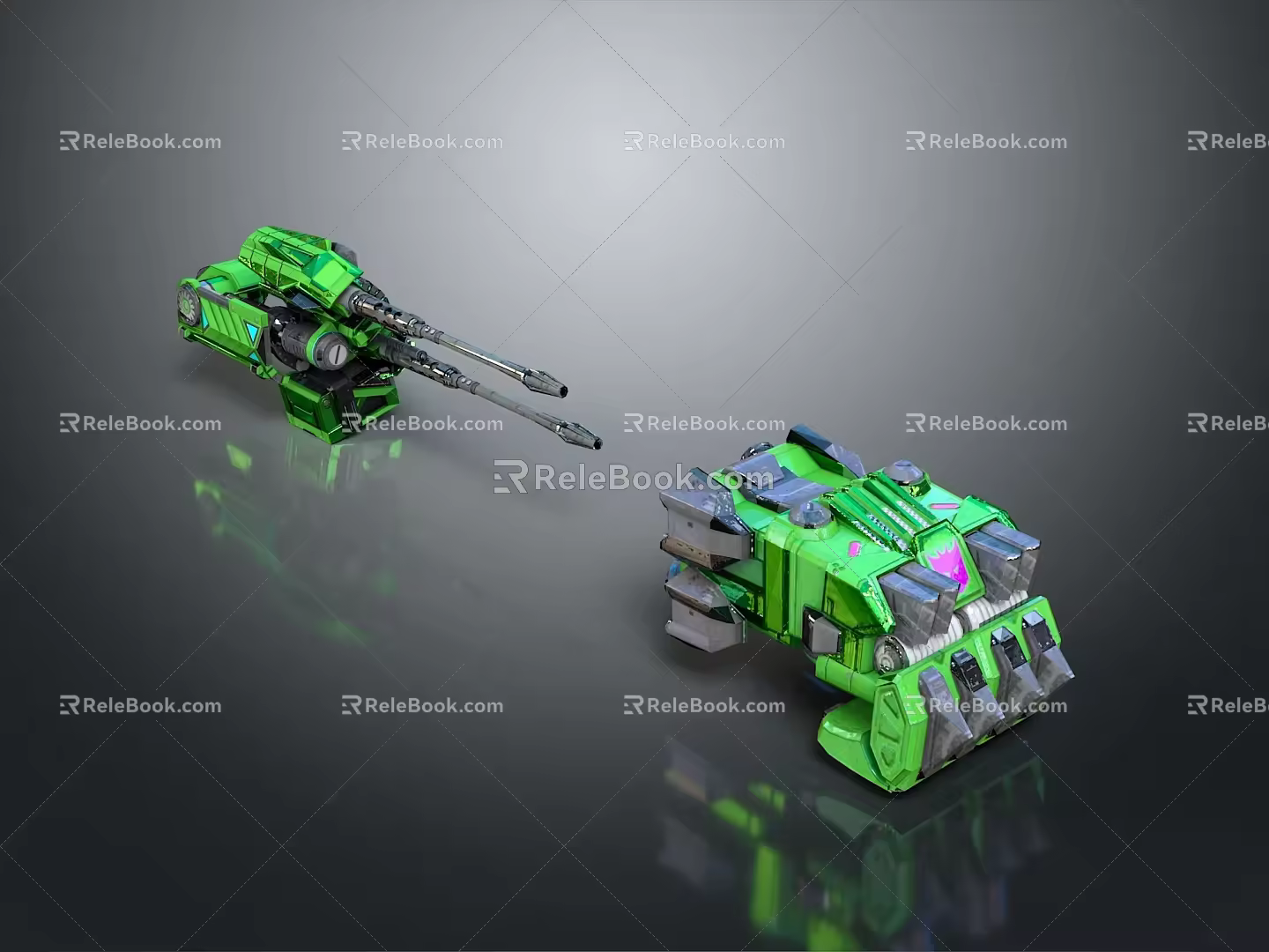 Turret Turntable Railgun Sci-fi Tower Defense Game Tower Defense Sci-fi Turret Game Turret Game Battery 3d model