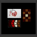 Assorted Colored Chocolates in Heart Shaped Trays with White Box and Red Heart Key Decoration