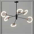 Modern Contemporary Chandelier Designs with Circular Rings Multiple Lights and Metallic Frames