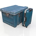 Sturdy Blue Storage Box And Rolling Suitcase For Daily Household Needs