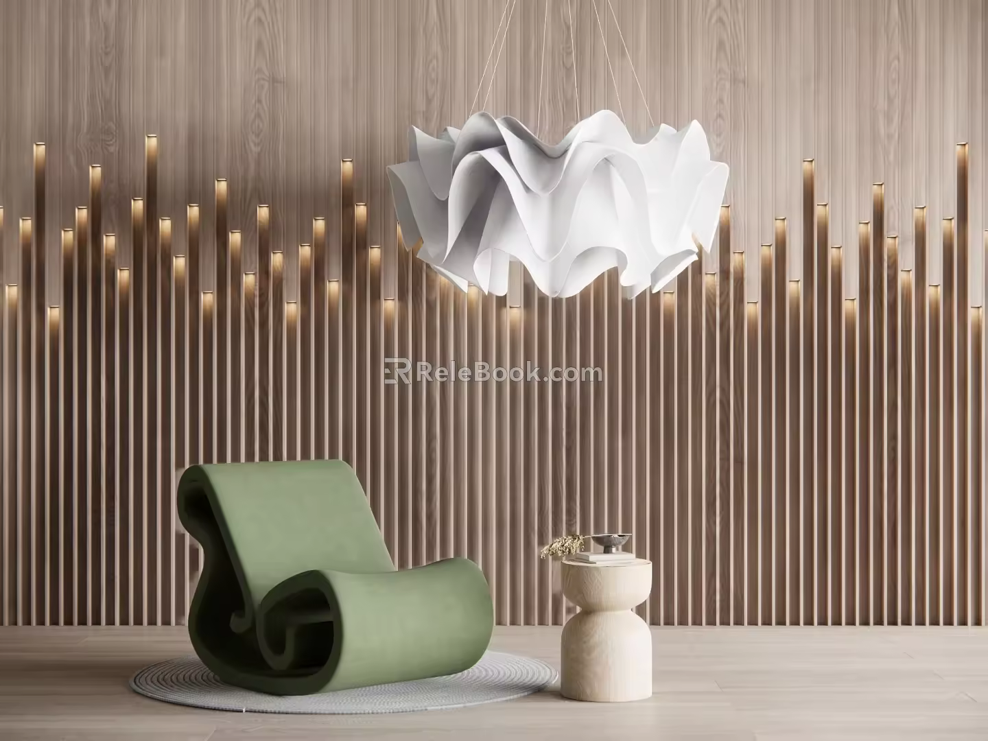 Sofa Single Sofa Model Lamp Coffee Table 3d model