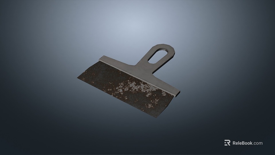 Durable Metal Hardware Tool Scraper With Handle Hole And Rustic Surface Design 3d model 
