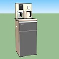 Two BRITA Black And Gold Standing Daily Electrical Appliances With Coffee Maker And Storage Cabinet