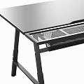Modern Black Computer Desk With Metal Frame And Smooth Surface 3d model