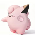 Cute Pink Cartoon Doll with Chubby Body Black Ears Blush Cheeks and Chest Decoration