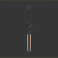 Futuristic Sci-Fi Weapon With Detailed Mechanical Structure And Red Accent Lines