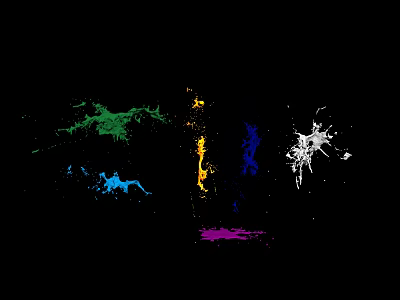 Colorful Decorative Lights with Splashing Flowing Effect in Various Colors on Black Background 3d model