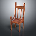 Classic Wooden Leisure Chair With Armrests And Vertical Slat Back Design