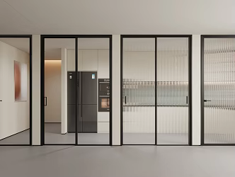 Glass Door Kitchen Door Single Door 3d model