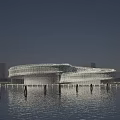 Modern Industrial Factory Building With Waterfront Environment And Contemporary Architectural Structure