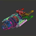 Futuristic Sci Fi Spacecraft 3D Model Featuring Black Yellow Mechanical Parts 3d model