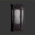 Traditional Chinese Wooden Lantern Set With Ornate Carved Frame Clear Glass Panels And Classic Design