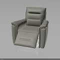 Modern Gray Leather Recliner Chair With Adjustable Footrest And Comfortable Design