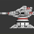 Future Tech Scenery Featuring Silver Red Mechanical Structures On Dark Reflective Background