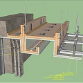 Modern node top surface node hidden light with curtain box node 3d model
