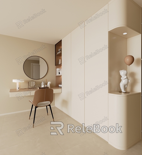 Cream style wardrobe dresser model