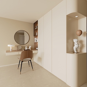 Cream style wardrobe dresser 3d model