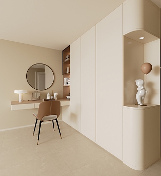 Cream style wardrobe dresser 3d model