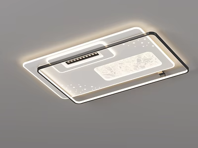 Contemporary LED Ceiling Light With Illuminated Frame And Artistic Design 3d model