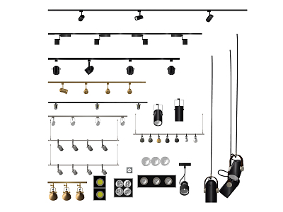 Modern spotlight track light downlight 3d model